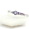 Hammered Opal Silver Ring- Silver Band - 925 Silver - Birthstone Rings