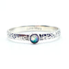Hammered Opal Silver Ring- Silver Band - 925 Silver - Birthstone Rings