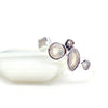 Rainbow Moonstone Geometric Silver Ring - Multiple Gemstone Ring - 925 Silver