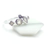Rainbow Moonstone Geometric Silver Ring - Multiple Gemstone Ring - 925 Silver