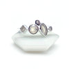 Rainbow Moonstone Geometric Silver Ring - Multiple Gemstone Ring - 925 Silver