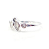 Rainbow Moonstone Geometric Silver Ring - Multiple Gemstone Ring - 925 Silver