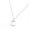 Lunar Whisper 925 Silver Crescent Necklace – Hammered Finish, Hypoallergenic 20-Inch Chain