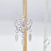 Love & Feathers Silver Necklace – Dainty Heart Pendant on 18-19" Chain