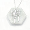 Love & Feathers Silver Necklace – Dainty Heart Pendant on 18-19" Chain