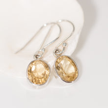  Citrine Oval Faceted Drop Earrings
