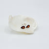 Garnet Drop Shape Silver Stud Earrings