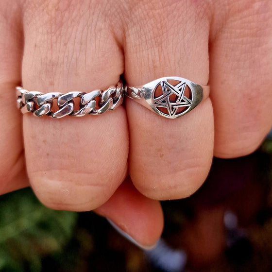 925 Sterling Silver Chain Link Ring