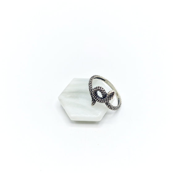 Oxidised Snake Silver ring