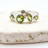 Peridot Geometic Silver Ring