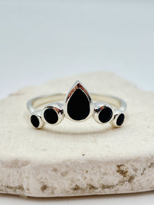  Black Onxy Tiara sterling silver ring