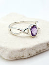 Amethyst Twist Silver Ring