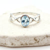 Blue Topaz Twist Silver Ring