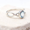 Blue Topaz Twist Silver Ring