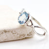 Blue Topaz Twist Silver Ring