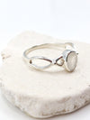 Rainbow Moonstone Twist Silver Ring