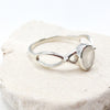 Silver ring with a oval moonstone 