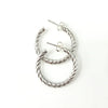 Twisted Rope Silver Hoops