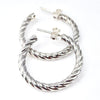 Twisted Rope Silver Hoops