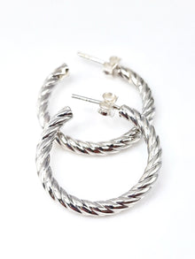  Twisted Rope Silver Hoops