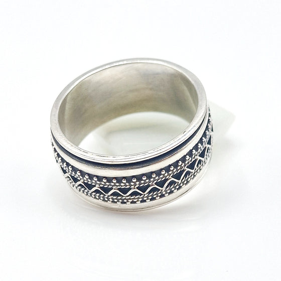 Aztec Silver spinner Ring