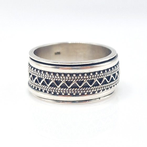 Aztec Silver spinner Ring