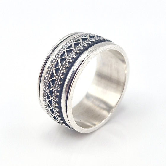 Aztec Silver spinner Ring