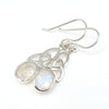 Silver earrings with moonstone stones 