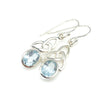 Silver earrings with blue topaz gemstones 