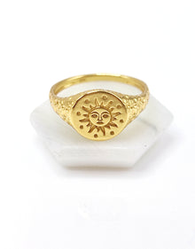  Sun Signet Gold Ring