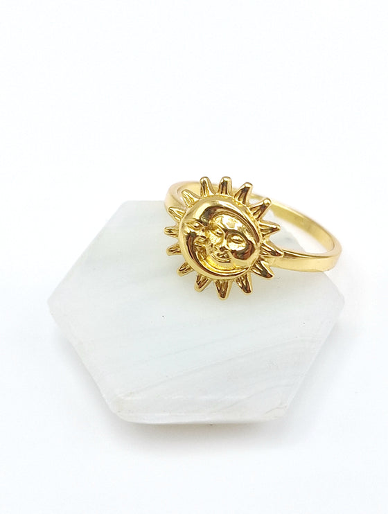 Sun & Moon Gold Ring