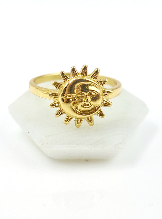 Sun & Moon Gold Ring