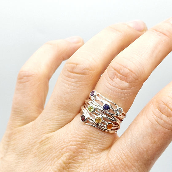 Chakra Silver Ring