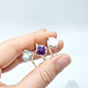 Rainbow Moonstone Clover Ring