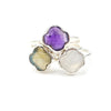 Rainbow Moonstone Clover Ring