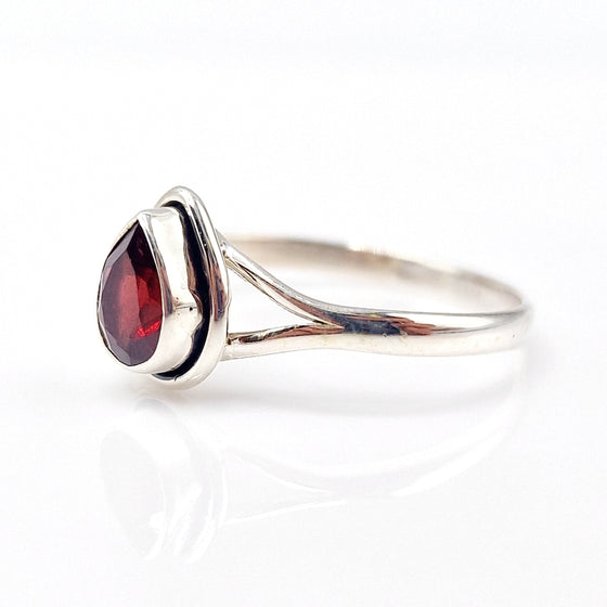 Garnet Classic Pear Ring