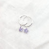 Silver Huggies with Lavender Purple Star Charm