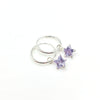 Silver Huggies with Lavender Purple Star Charm