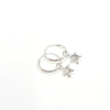 Silver Huggies with Crystal Star Charm