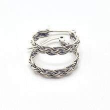 Braided style chunky hoops- 925 silver