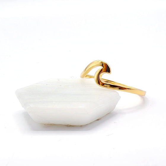 Coastal Current: 18kt Gold Plated Wave Ring – Boho Beach Jewellery, 925 Silver & Tarnish-Free
