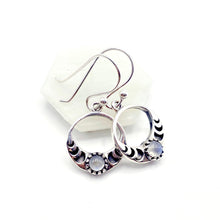  Ethereal Elegance 925Silver Drop Earrings | Round Moonstone Moon Phases| Handcrafted UK Jewellery