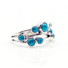 Turquoise Circles Silver Ring - Gemstone ring - 9 Small Gemstones - 925 Silver.
