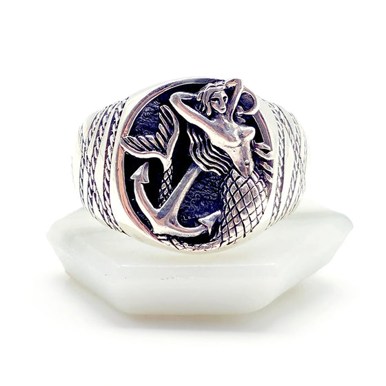 Voyager's Tide Ring:  Mermaid 925 Silver Talisman