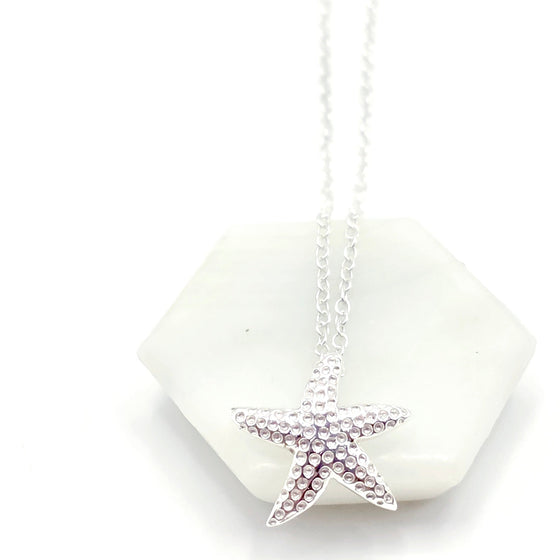 Starfish pendant with silver chain