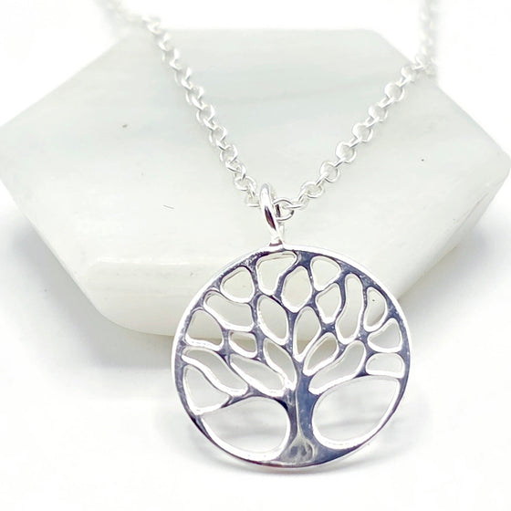 tree of life pendant on silver chain