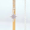 Starlight Guide Sterling Silver North Star Pendant Necklace – 18-19 Inch 925 Silver with Sparkling CZ Stones