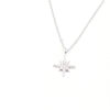 Starlight Guide Sterling Silver North Star Pendant Necklace – 18-19 Inch 925 Silver with Sparkling CZ Stones