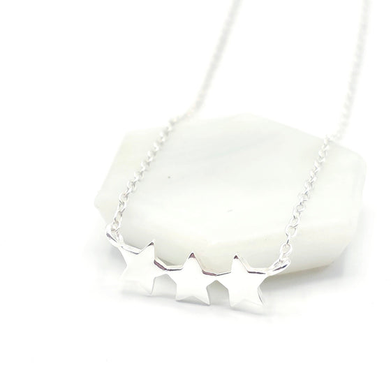 3 stars on a chain, cosmic jewellery 