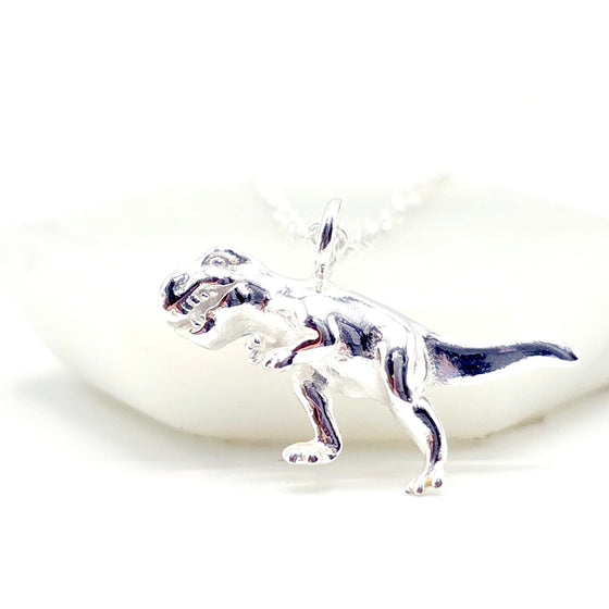 Rawr-some T-Rex Pendant Necklace – 925 Silver Dino Bling 🦖✨